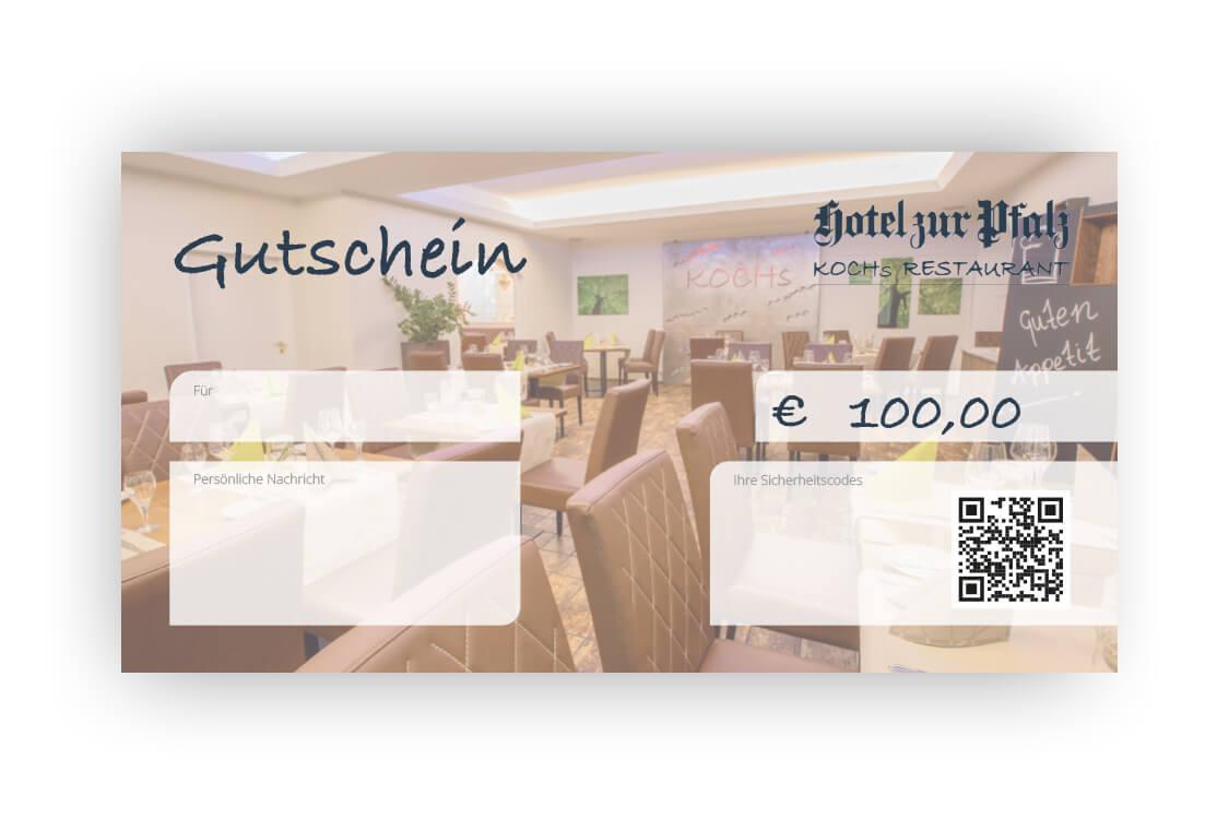 Hotel zur Pfalz | Koch's Restaurant - Angebot 100 € Gutschein